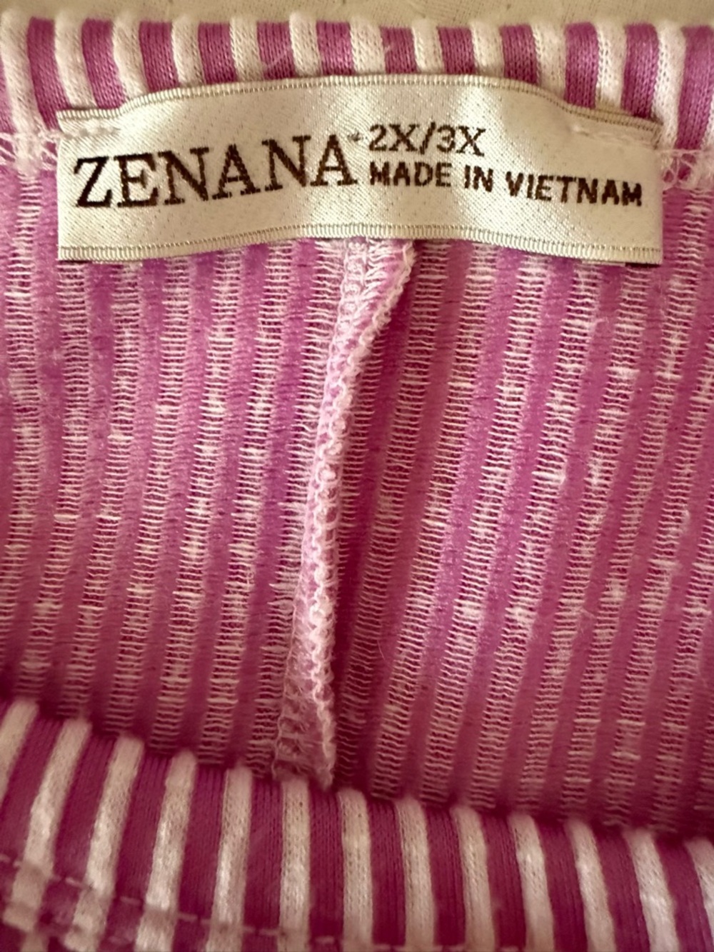 Zenana Outfitters Pink and White Striped Ribbed Top. PTP 31. Never Worn. - Picture 4 of 4